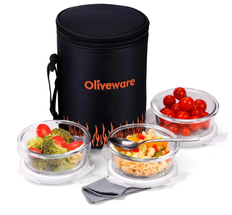 Olive ware Dazzle Glass Lunch Box Olive ware Dazzle Glass Lunch Box