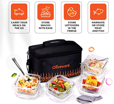 Olive ware Olivia Glass Lunch Box Olive ware Olivia Glass Lunch Box