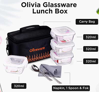 Olive ware Olivia Glass Lunch Box Olive ware Olivia Glass Lunch Box