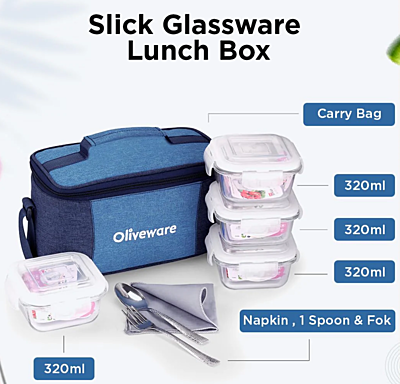 Olive ware Slick Glass Lunch Box