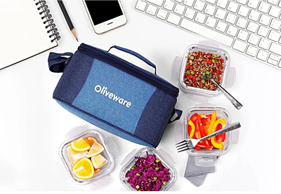 Olive ware Slick Glass Lunch Box