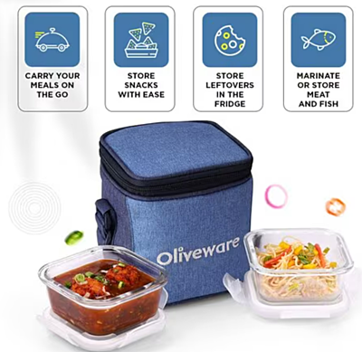 Olive ware Roman Glass Lunch Box