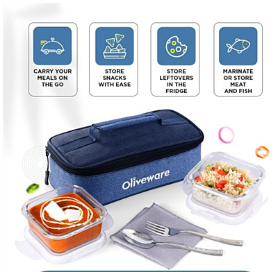 Olive ware Exotica Glass Lunch Box