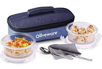 Olive ware Delta Glass Lunch Box