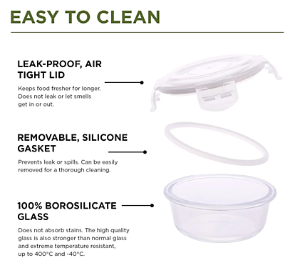 Olive ware Delta Glass Lunch Box