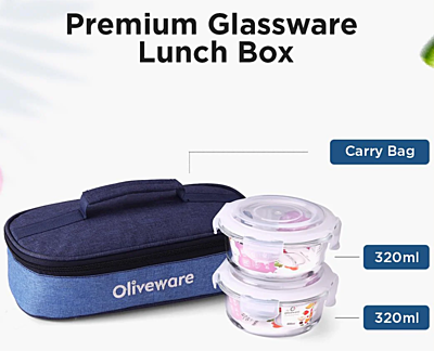 Olive ware Delta Glass Lunch Box