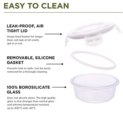 Olive ware Olive Glass Lunch Box