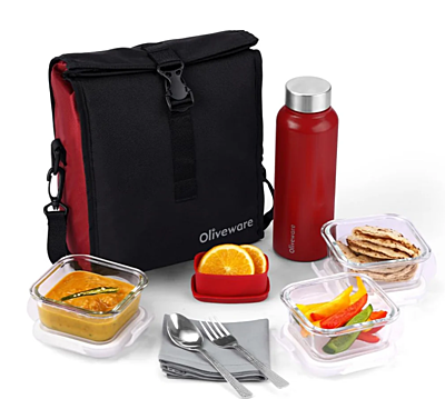 Olive ware Crystal Glassware Lunch Box