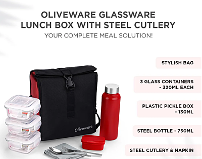 Olive ware Crystal Glassware Lunch Box