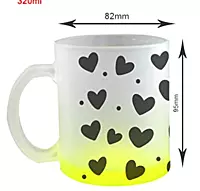 Printed  SUBLIMATION Frosted Yellow Glass Mug|Design Best Gift for Tea Lover|330 ml Glass Mug