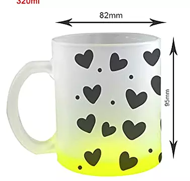 Printed SUBLIMATION Frosted Yellow Glass Mug|Design Best Gift for Tea Lover|330 ml Glass Mug Printed SUBLIMATION Frosted Yellow Glass Mug|Design Best Gift for Tea Lover|330 ml Glass Mug