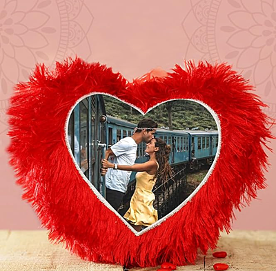 Printed Heart Shape Fur Cushion Customized Photo Cushion Pillow for Birth Day Gifts(16x 16 Inches Printed Heart Shape Fur Cushion Customized Photo Cushion Pillow for Birth Day Gifts(16x 16 Inches