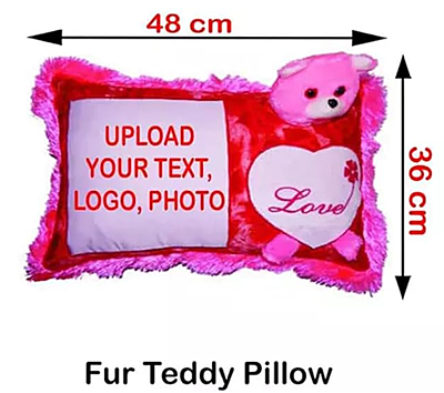 Printed Sublimation Photo Print Teddy Pillow | Customised Photo Print Pillow | Pillow Photo Print (Pink) Printed Sublimation Photo Print Teddy Pillow | Customised Photo Print Pillow | Pillow Photo Print (Pink)