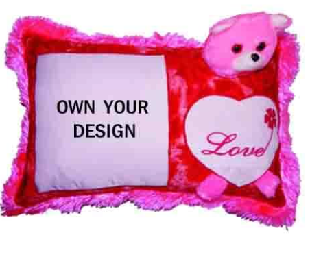 Printed Sublimation Photo Print Teddy Pillow | Customised Photo Print Pillow | Pillow Photo Print (Pink) Printed Sublimation Photo Print Teddy Pillow | Customised Photo Print Pillow | Pillow Photo Print (Pink)