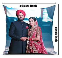 Printed Photo Cushion/Pillow, Rakhi with Filler (16x16 inches, Multicolour)