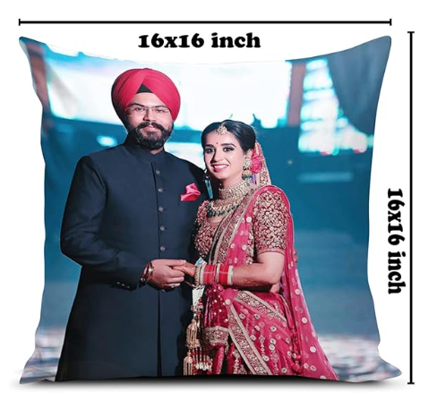 Printed Photo Cushion/Pillow, Rakhi with Filler (16x16 inches, Multicolour) Printed Photo Cushion/Pillow, Rakhi with Filler (16x16 inches, Multicolour)