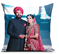 Printed Photo Cushion/Pillow, Rakhi with Filler (16x16 inches, Multicolour)