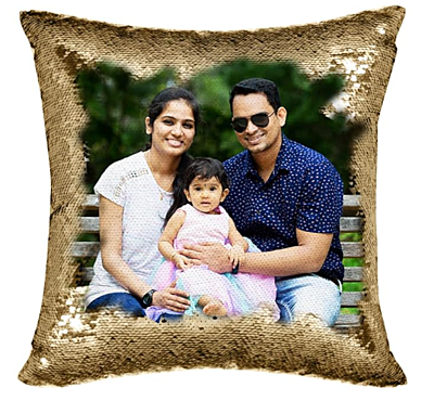 Printed Magical Golden Gifts Cushion with 1 Photo Size (Standard, 16 x 16 Inches) Printed Magical Golden Gifts Cushion with 1 Photo Size (Standard, 16 x 16 Inches)