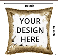 Printed Magical Golden Gifts Cushion with 1 Photo Size (Standard, 16 x 16 Inches)