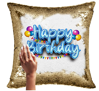 Printed Magical Golden Gifts Cushion with 1 Photo Size (Standard, 16 x 16 Inches) Printed Magical Golden Gifts Cushion with 1 Photo Size (Standard, 16 x 16 Inches)
