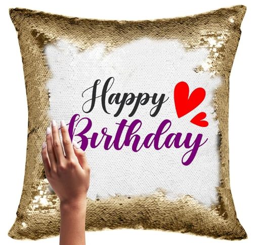 Printed Magical Golden Gifts Cushion with 1 Photo Size (Standard, 16 x 16 Inches) Printed Magical Golden Gifts Cushion with 1 Photo Size (Standard, 16 x 16 Inches)