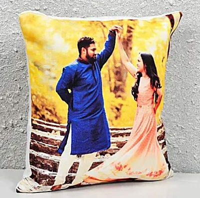 Printed White Satin Photo Cushion/Pillow with Filler (12X12 inches, Multicolor) Printed White Satin Photo Cushion/Pillow with Filler (12X12 inches, Multicolor)