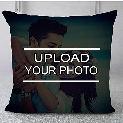 Printed White Satin Photo Cushion/Pillow with Filler (12X12 inches, Multicolor) Printed White Satin Photo Cushion/Pillow with Filler (12X12 inches, Multicolor)