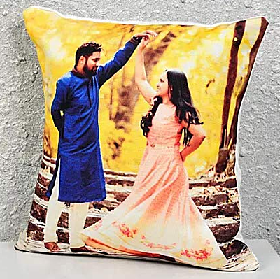 Printed White Satin Photo Cushion/Pillow with Filler (12X12 inches, Multicolor) Printed White Satin Photo Cushion/Pillow with Filler (12X12 inches, Multicolor)