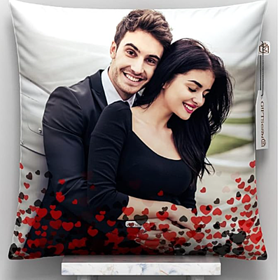 Printed Gifts On Personalized Photo Satin 100 TC Valentine's Day Pillow/Cushion- White, (12x12 White Pillow) Printed Gifts On Personalized Photo Satin 100 TC Valentine's Day Pillow/Cushion- White, (12x12 White Pillow)