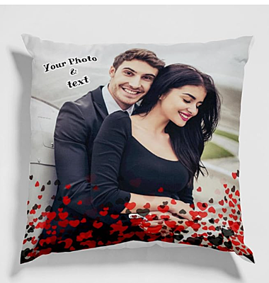 Printed Gifts On Personalized Photo Satin 100 TC Valentine's Day Pillow/Cushion- White, (12x12 White Pillow) Printed Gifts On Personalized Photo Satin 100 TC Valentine's Day Pillow/Cushion- White, (12x12 White Pillow)