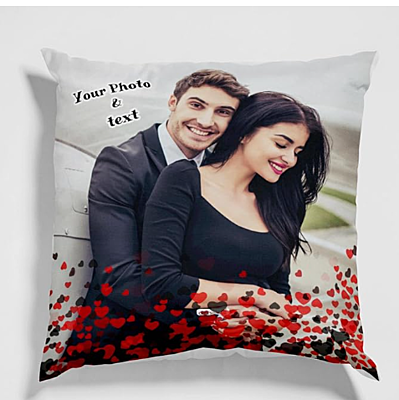 Printed Gifts On Personalized Photo Satin 100 TC Valentine's Day Pillow/Cushion- White, (12x12 White Pillow) Printed Gifts On Personalized Photo Satin 100 TC Valentine's Day Pillow/Cushion- White, (12x12 White Pillow)