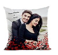 Printed Gifts On Personalized Photo Satin 100 TC Valentine's Day Pillow/Cushion- White, (12x12 White Pillow)