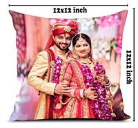 Printed Photo Cushion/Pillow with Filler. Size:- 12X12 Inches, Color:- Multi, Style 1
