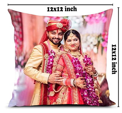 Printed Photo Cushion/Pillow with Filler. Size:- 12X12 Inches, Color:- Multi, Style 1 Printed Photo Cushion/Pillow with Filler. Size:- 12X12 Inches, Color:- Multi, Style 1