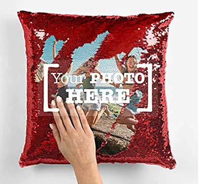 Printed Cushion Cover with Filler, Red, Set of 1, Polyester, 12x12 Inches Printed Cushion Cover with Filler, Red, Set of 1, Polyester, 12x12 Inches