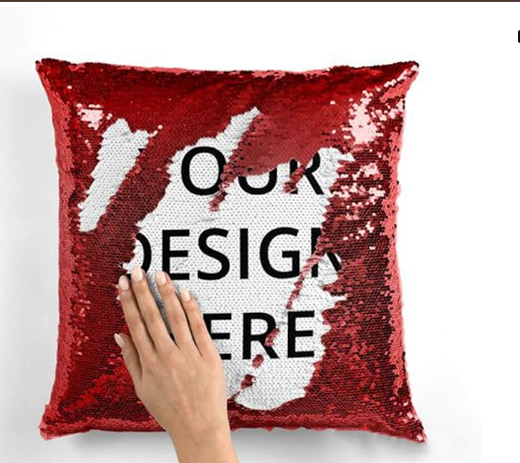 Printed Cushion Cover with Filler, Red, Set of 1, Polyester, 12x12 Inches Printed Cushion Cover with Filler, Red, Set of 1, Polyester, 12x12 Inches