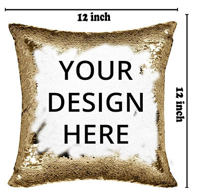 Printed Personalised Magical Photo Cushion/Pillow For Gifting On Anniversary Birthday Size :- 12X12 Inch (Golden) - Polyester Printed Personalised Magical Photo Cushion/Pillow For Gifting On Anniversary Birthday Size :- 12X12 Inch (Golden) - Polyester