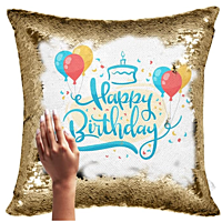 Printed  Personalised Magical Photo Cushion/Pillow For Gifting On Anniversary Birthday Size :- 12X12 Inch (Golden) - Polyester