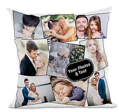 Printed 9 Photos Personalized Photo Gift Cushion With Cover Gift For Rakhi,Anniversary,Birthday 12 X 12 Inches,White,1 Printed 9 Photos Personalized Photo Gift Cushion With Cover Gift For Rakhi,Anniversary,Birthday 12 X 12 Inches,White,1