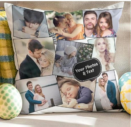 Printed 9 Photos Personalized Photo Gift Cushion With Cover Gift For Rakhi,Anniversary,Birthday 12 X 12 Inches,White,1 Printed 9 Photos Personalized Photo Gift Cushion With Cover Gift For Rakhi,Anniversary,Birthday 12 X 12 Inches,White,1