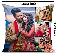 Printed Photo Cushion/Pillow For Gift To Husband,Wife,Mother,Rakhi With Filler. Size:- 12X12 Inches, Colour:- Multi, Style 22
