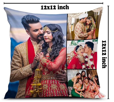 Printed Photo Cushion/Pillow For Gift To Husband,Wife,Mother,Rakhi With Filler. Size:- 12X12 Inches, Colour:- Multi, Style 22 Printed Photo Cushion/Pillow For Gift To Husband,Wife,Mother,Rakhi With Filler. Size:- 12X12 Inches, Colour:- Multi, Style 22