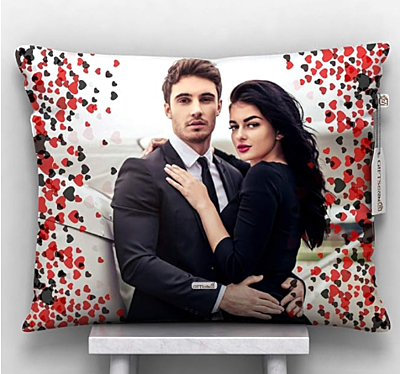 Printed Personalized Photo Satin Pillow/Cushion (12x15, Black) Printed Personalized Photo Satin Pillow/Cushion (12x15, Black)