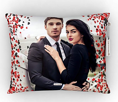 Printed Personalized Photo Satin Pillow/Cushion (12x15, Black) Printed Personalized Photo Satin Pillow/Cushion (12x15, Black)