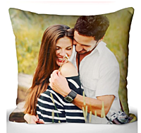 Printed Satin Personalized Photo Pillow (White, 12x12-inch)