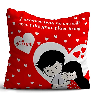 Printed I Promise You Polyester Cushion Cover for Valentines Day | Gift for Couples on Love Day, Best for Girlfriend Printed I Promise You Polyester Cushion Cover for Valentines Day | Gift for Couples on Love Day, Best for Girlfriend