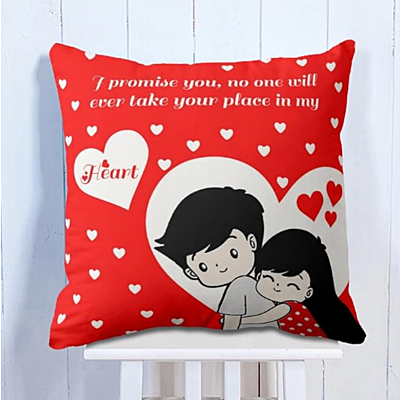 Printed I Promise You Polyester Cushion Cover for Valentines Day | Gift for Couples on Love Day, Best for Girlfriend Printed I Promise You Polyester Cushion Cover for Valentines Day | Gift for Couples on Love Day, Best for Girlfriend