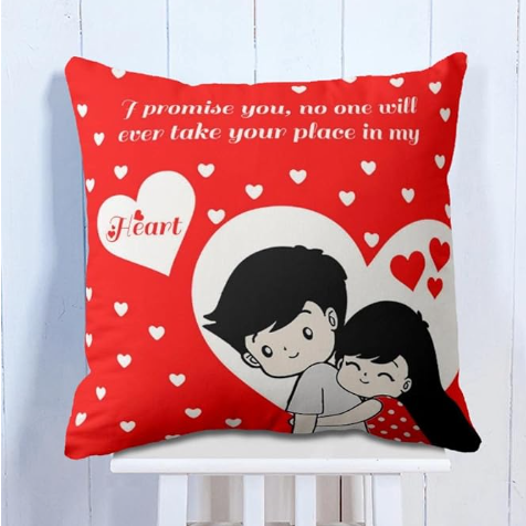 Printed I Promise You Polyester Cushion Cover for Valentines Day | Gift for Couples on Love Day, Best for Girlfriend Printed I Promise You Polyester Cushion Cover for Valentines Day | Gift for Couples on Love Day, Best for Girlfriend