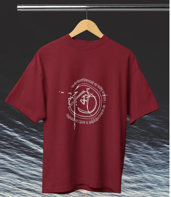 Printed Maa Karma T-shirt 180 GSM For Maroon Color Printed Maa Karma T-shirt 180 GSM For Maroon Color