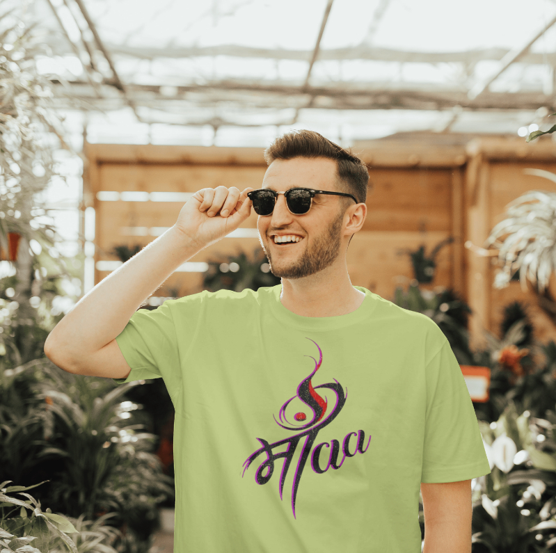 Squareknot -Maa Love Text Printed Chest Light Green T-shirt |Cotton Tshirt |Maa Print Squareknot -Maa Love Text Printed Chest Light Green T-shirt |Cotton Tshirt |Maa Print
